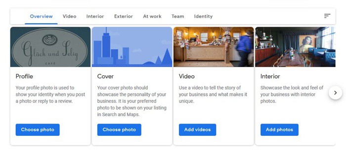 Photos Google business listing