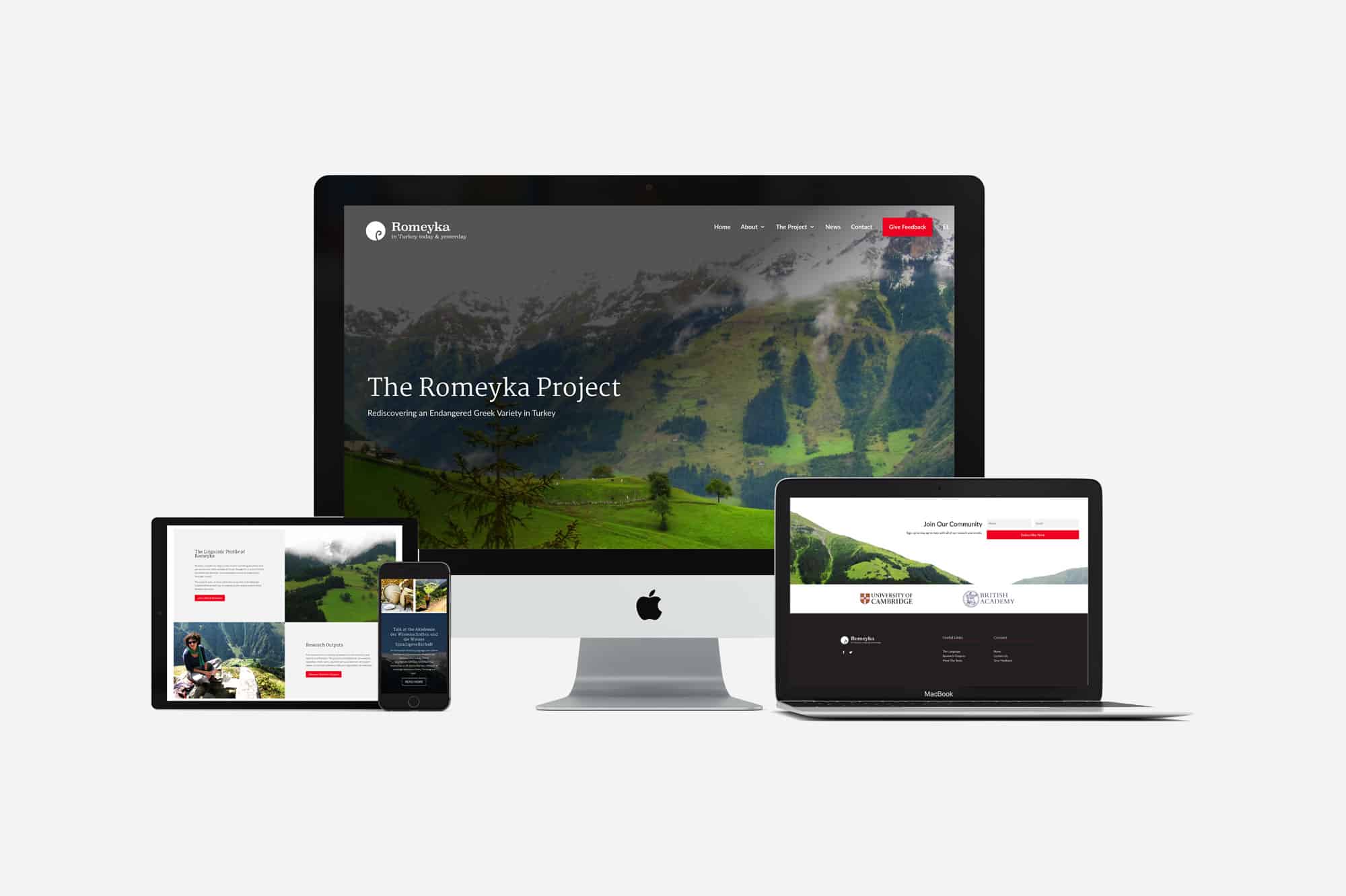 romeyka project responsive websitee design cambridge university
