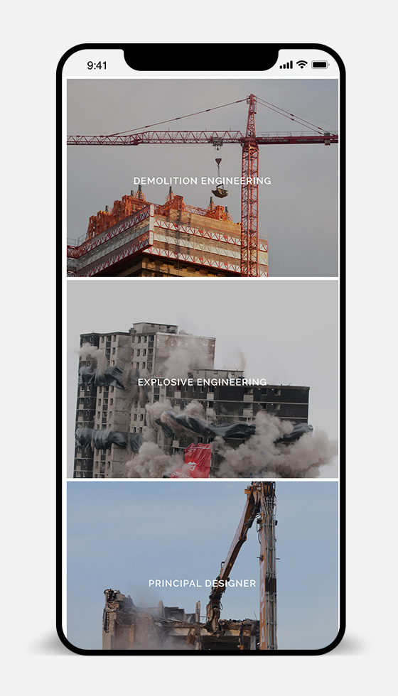 iphone website design for construction company