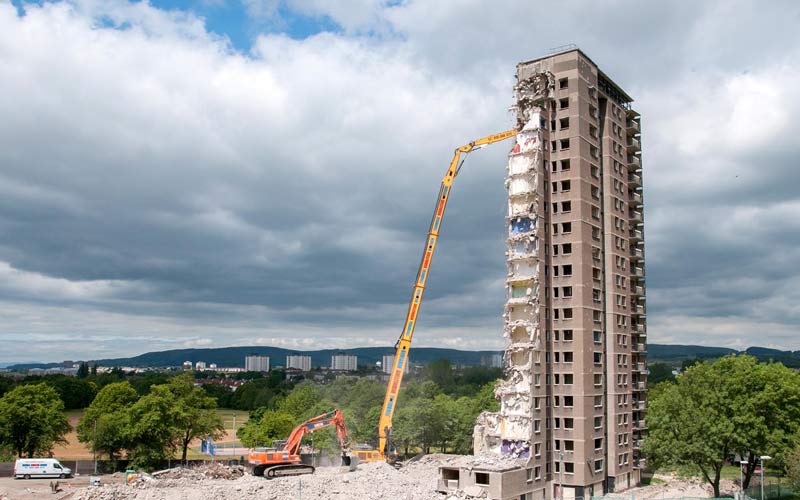 demolition of high rise housing